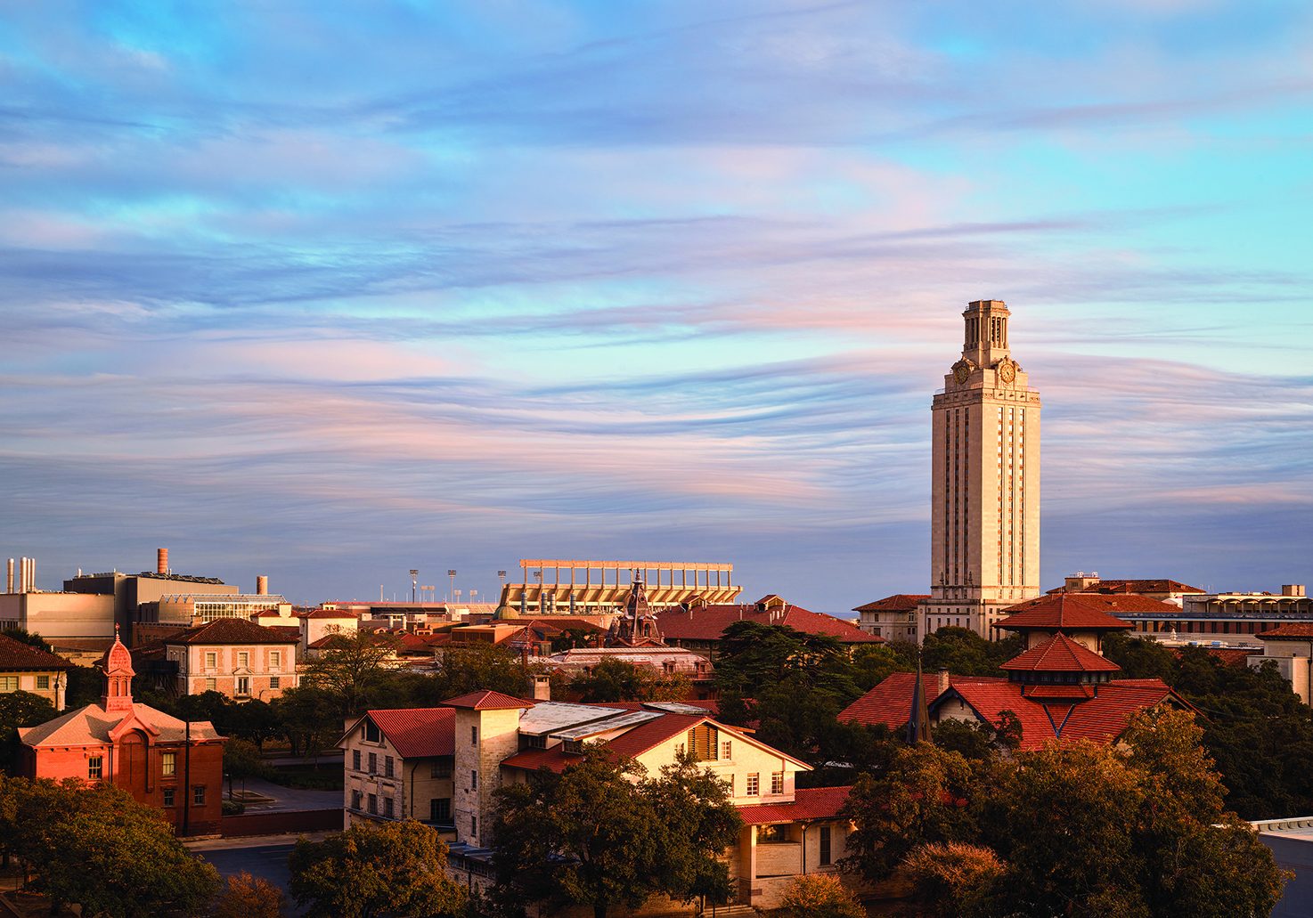 Aerial view of UT campus